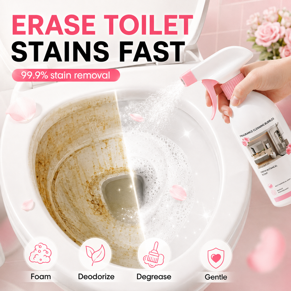 🥳2026 HOT SALE🥳💞50K+ SOLD! 🛁🧹 50% OFF! Bathroom Cleaner Spray – dissolves limescale, soap scum & water stains without scrubbing. Multi-surface for glass, tiles & taps – leaves a fresh botanical scent. Gentle formula, no harsh fumes! ✨💪