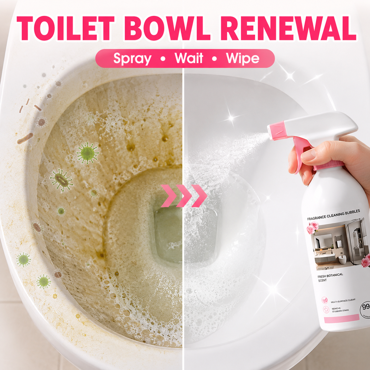 🥳2026 HOT SALE🥳💞50K+ SOLD! 🛁🧹 50% OFF! Bathroom Cleaner Spray – dissolves limescale, soap scum & water stains without scrubbing. Multi-surface for glass, tiles & taps – leaves a fresh botanical scent. Gentle formula, no harsh fumes! ✨💪