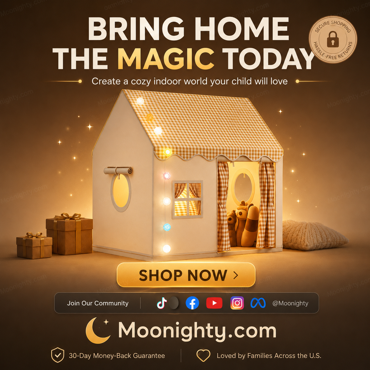🥳2026 HOT SALE🥳💞50K+ SOLD! 🏠🧸 50% OFF! Indoor Kids Play Tent House – create a cosy play corner instantly! Easy setup, perfect for grandchildren’s imaginative indoor fun! 🛡️✨
