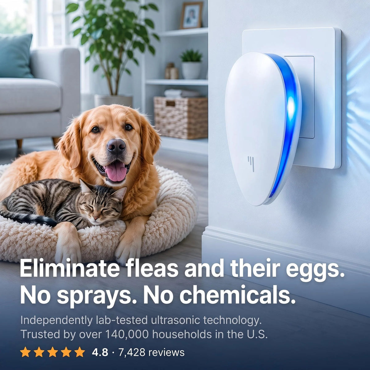 🥳2026 HOT SALE🥳💞50K+ SOLD! 🦟🔊 60% OFF! Ultrasonic Pest Repeller – drives away mice, ants & spiders with silent waves. No chemicals, no traps – safe for kids & pets! Just plug in & protect your home! 🏠✅