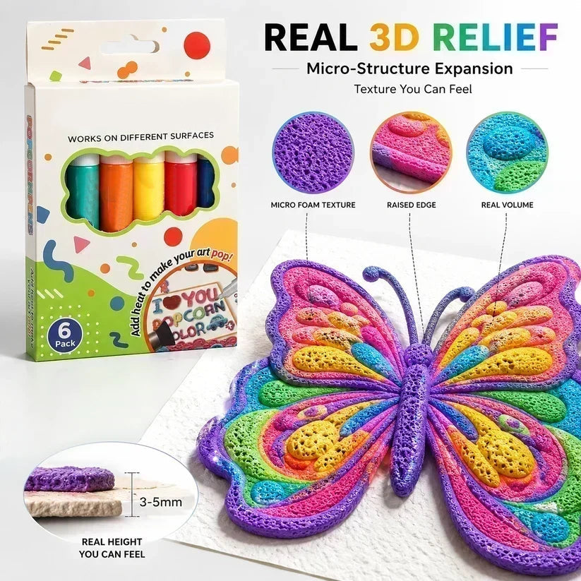🥳2026 HOT SALE🥳💞50K+ SOLD! 🖍️✨ 50% OFF! Magic Puffy Pens – Draw, heat & watch it puff up! 3D art fun for kids – great for Christmas gifts & DIY projects. A creative surprise! From £6.99 – great value! 🎨🎁