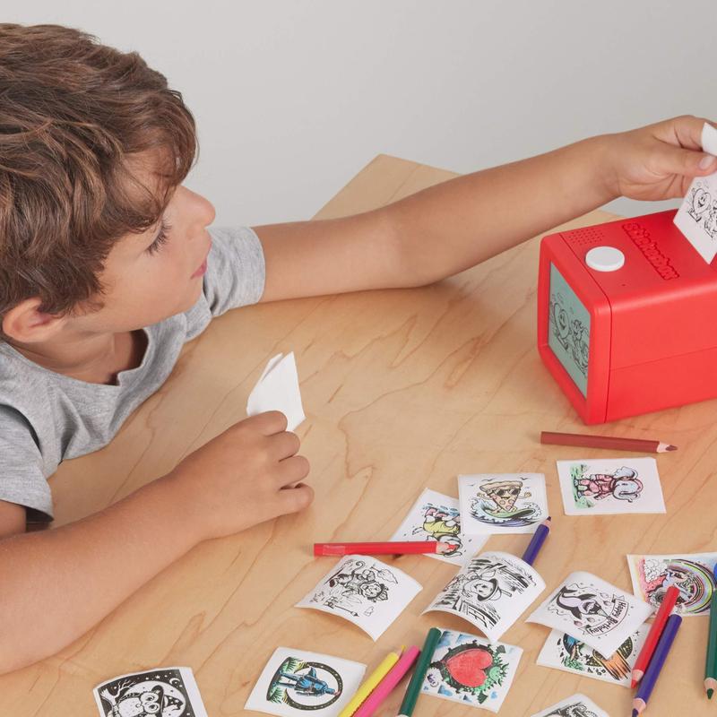 🥳2026 HOT SALE🥳💞50K+ SOLD! 🎨🖨️ LIMITED-TIME 50% OFF! AI Sticker Maker for Kids – draw, snap & print real stickers via app. No ink, no toner, colour & stick! ✨💚