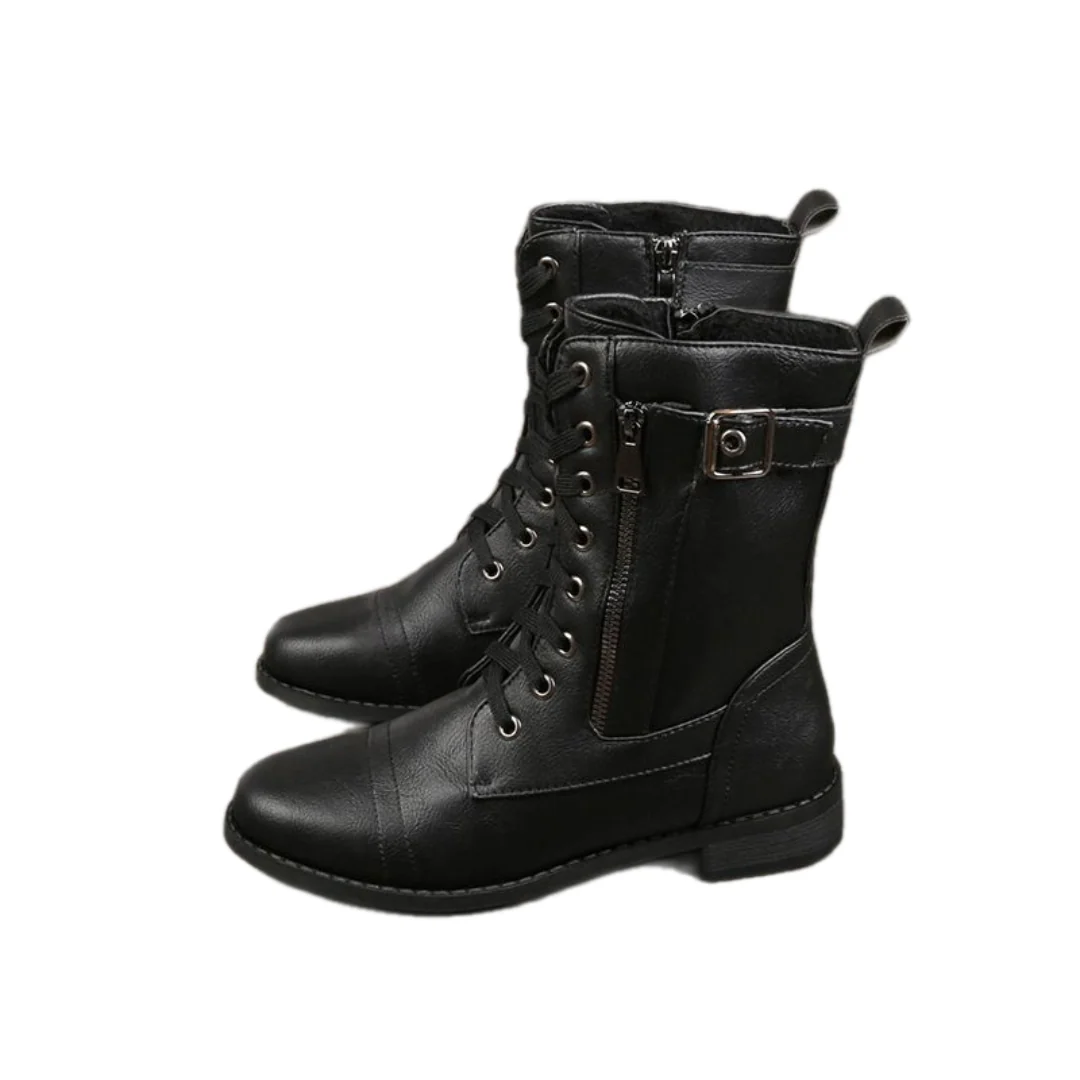 🍂Women's Round Toe Side Zipper Boots