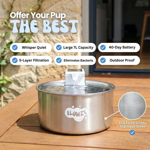 🥳2026 HOT SALE🥳💞50K+ SOLD! 💧🐾 50% OFF! Wireless Automatic Pet Water Fountain – 7L capacity, 100-day battery & weatherproof. Circulating fresh water stops algae & keeps pets healthy! 🛡️✅