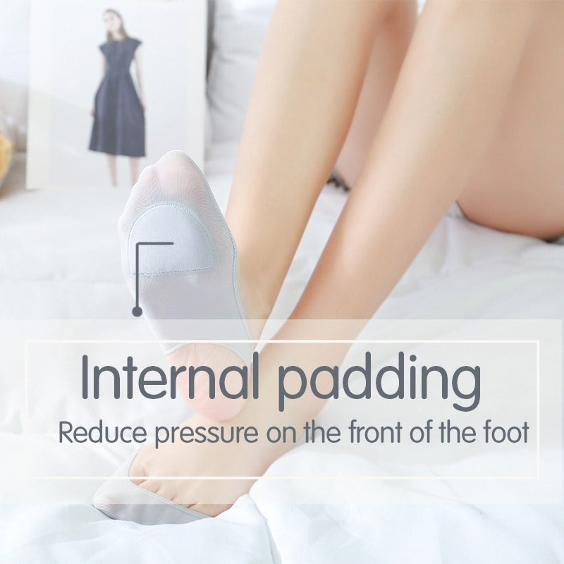 🥳2026 HOT SALE🥳💞50K+ SOLD!💥👠💨 Buy 1 Pair Get 3 Pairs FREE! Silicone Anti-Slip Invisible Socks – Cushioned sole, ice silk cooling. Stays in place, reduces foot pain. Perfect for flats or heels. 🦶✨
