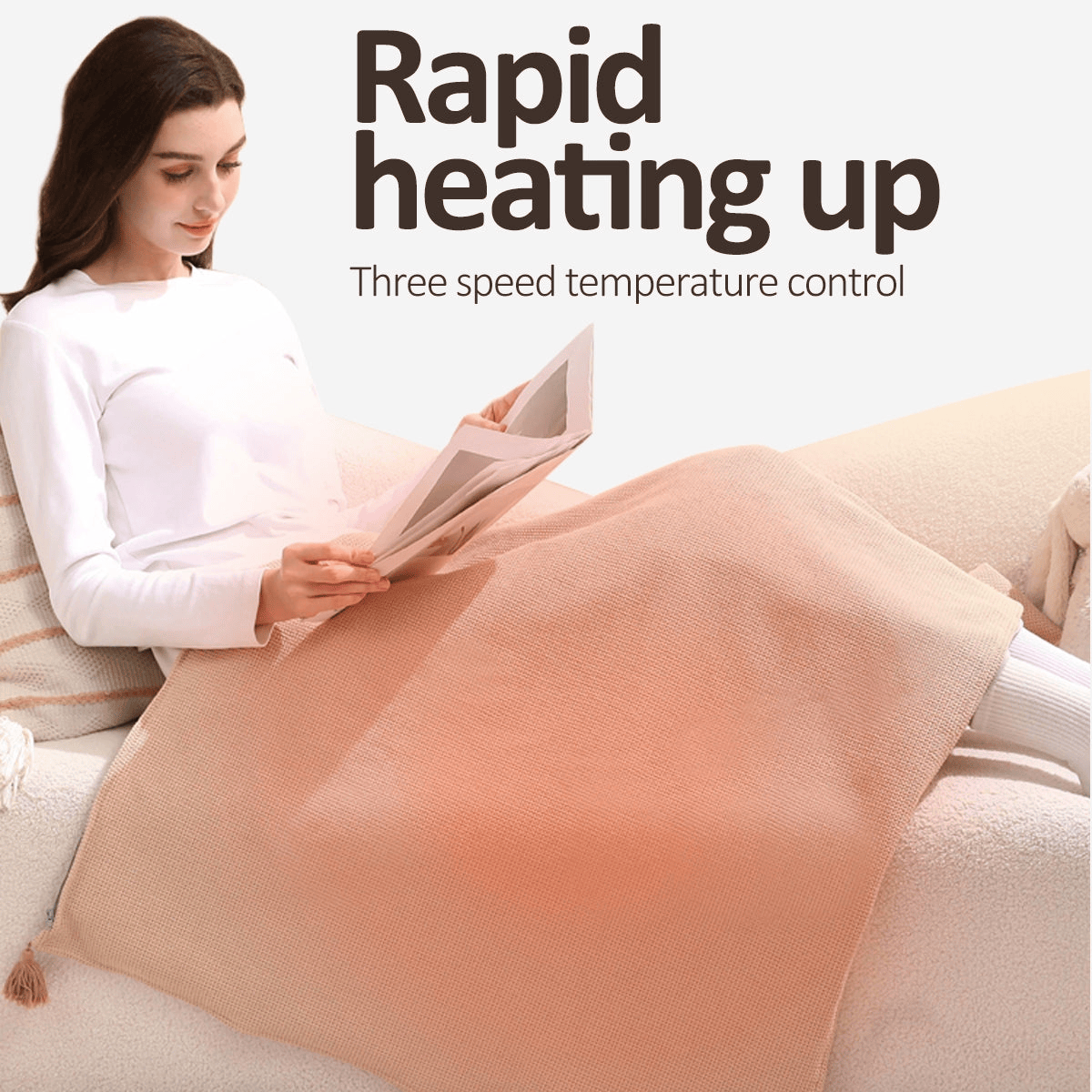 🥳2026 HOT SALE🥳💞50K+ SOLD! 🔥❄️ Christmas Sale 50% OFF! Portable Soft Zipper Electric Heated Blanket Shawl – fast heating, 3 heat levels, USB powered & washable. Stay warm anywhere! ☀️💪