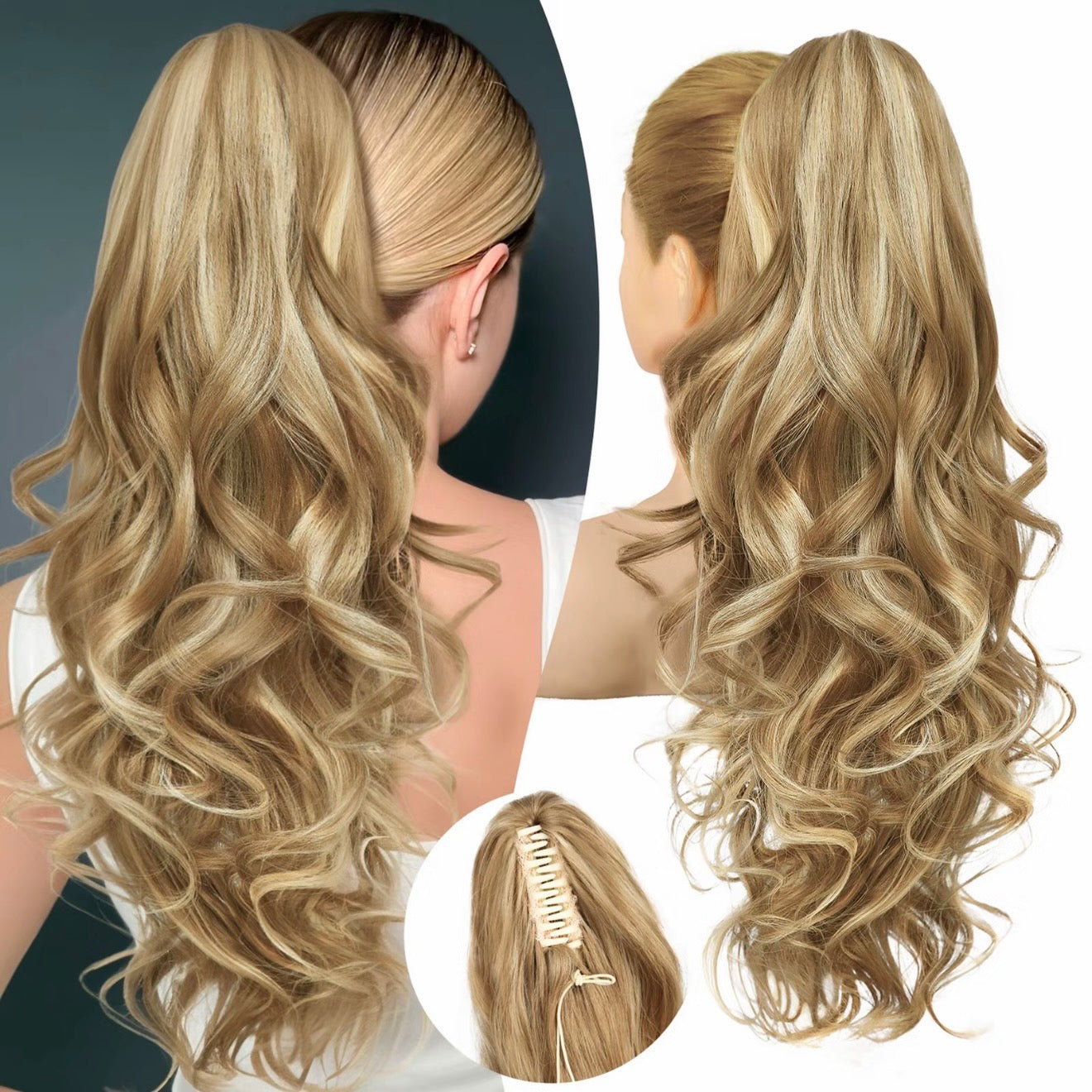 🥳2026 HOT SALE🥳💞50K+ SOLD!💜✨ 50% OFF! Clip-on Wavy Ponytail Extension – Natural big waves, tangle‑free & heat‑resistant. Instant volume in seconds! 🦚🎀