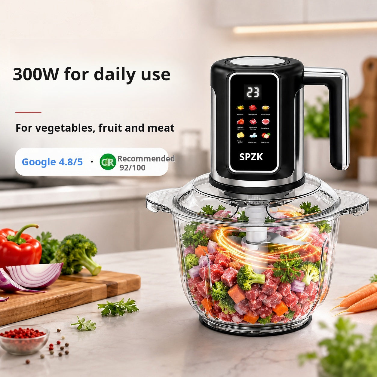 🥳2026 HOT SALE🥳💞50K+ SOLD!🥩⚡ 50% OFF! USB Cordless Kitchen Mincer – Meat, garlic & sauces in seconds. One‑button, easy‑clean & portable. No more hand chopping! 🧄✨