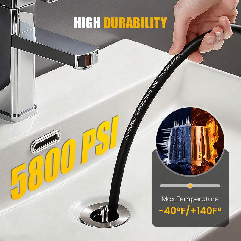 🥳2026 HOT SALE🥳💞50K+ SOLD!💥🛡️🌊 50% OFF! Sewer Cleaning Kit – 5800 PSI, reinforced hose resists kinks. Rotating nozzle blasts debris. Built to last. DIY drain care made easy. ✅🚿