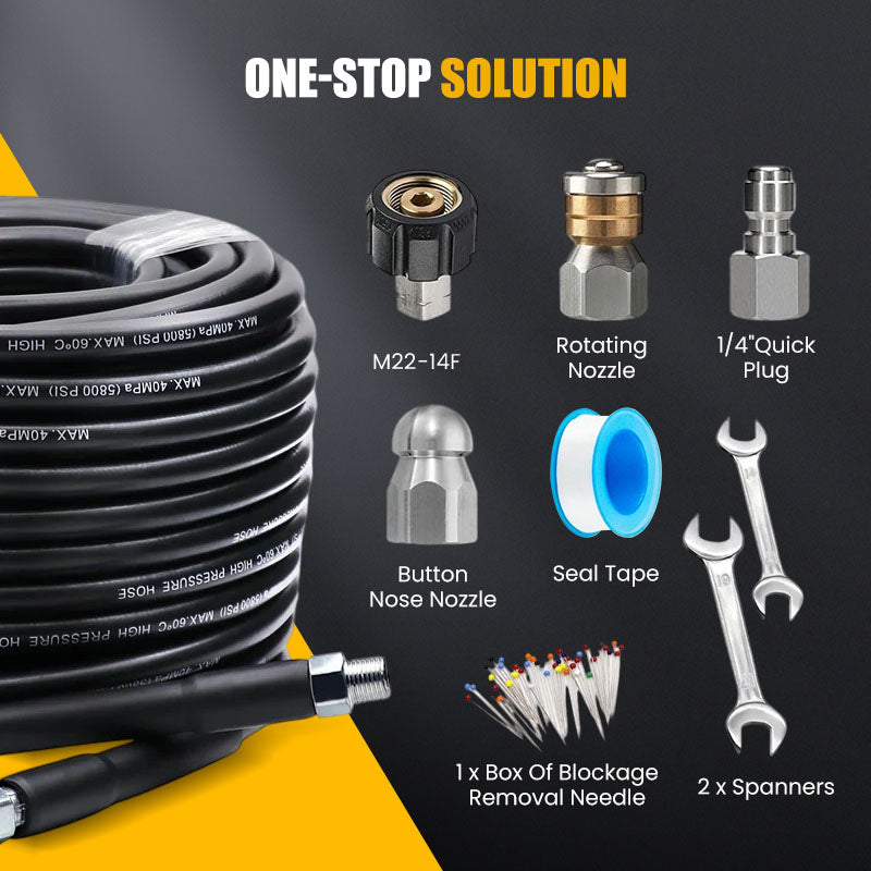 🥳2026 HOT SALE🥳💞50K+ SOLD!💥🛡️🌊 50% OFF! Sewer Cleaning Kit – 5800 PSI, reinforced hose resists kinks. Rotating nozzle blasts debris. Built to last. DIY drain care made easy. ✅🚿