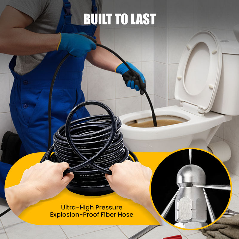 🥳2026 HOT SALE🥳💞50K+ SOLD!🚿⚡ 50% OFF! 5800 PSI Sewer Cleaning Kit – Rotating nozzle, reinforced hose & quick‑connect. Blast away clogs yourself – save £££ on plumber bills! 🛠️✨