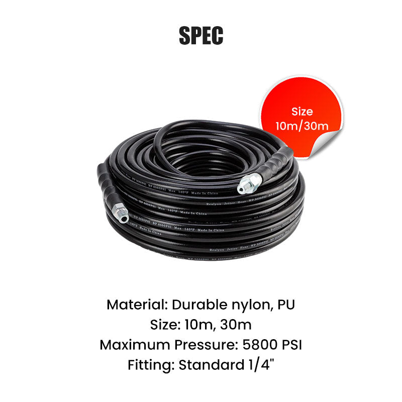 🥳2026 HOT SALE🥳💞50K+ SOLD!🚿⚡ 50% OFF! 5800 PSI Sewer Cleaning Kit – Rotating nozzle, reinforced hose & quick‑connect. Blast away clogs yourself – save £££ on plumber bills! 🛠️✨