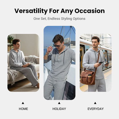 🥳2026 HOT SALE🥳💞50K+ SOLD!💥💎🧥 Modern Relaxed Style, All-Day Comfort. Men‘s Hooded 2-Piece – 75%OFF Price! ✨🛋️