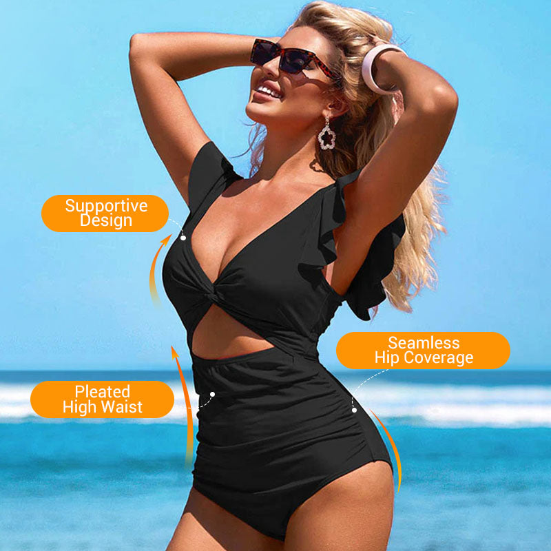🥳2026 HOT SALE🥳💞50K+ SOLD!💥👗🌸 50% OFF! Ruffled One-Piece Swimsuit – Feel confident & beautiful at the beach! Gentle ruffles soften & flatter. Supportive fit, easy to move in. Your new holiday favourite. 🌊🌸