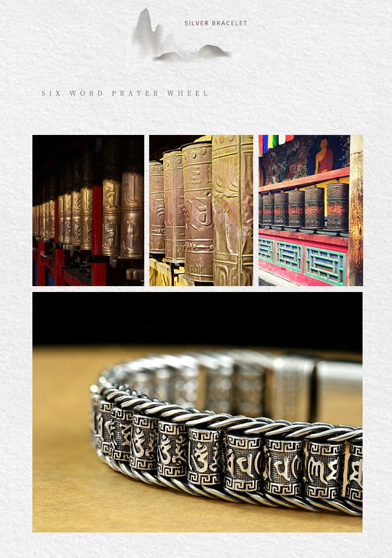 🥳2026 HOT SALE🥳💞50K+ SOLD!💝 Tibetan Prayer Wheel Bracelet – Spin for Serenity & Blessings. Crafted in 925 Sterling Silver, a meaningful keepsake for peace and good fortune. 🙏✨