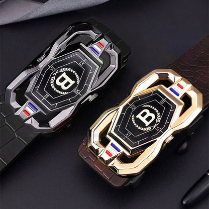 🐊 50% OFF NOW! 🎉 Men‘s Crocodile-Pattern Belt – Automatic Buckle, Genuine Leather & Versatile 👔📦