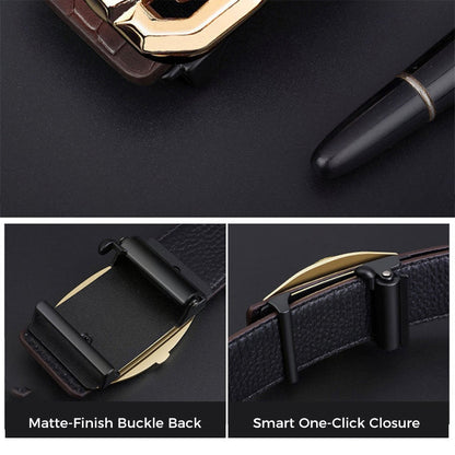 🐊 50% OFF NOW! 🎉 Men‘s Crocodile-Pattern Belt – Automatic Buckle, Genuine Leather & Versatile 👔📦