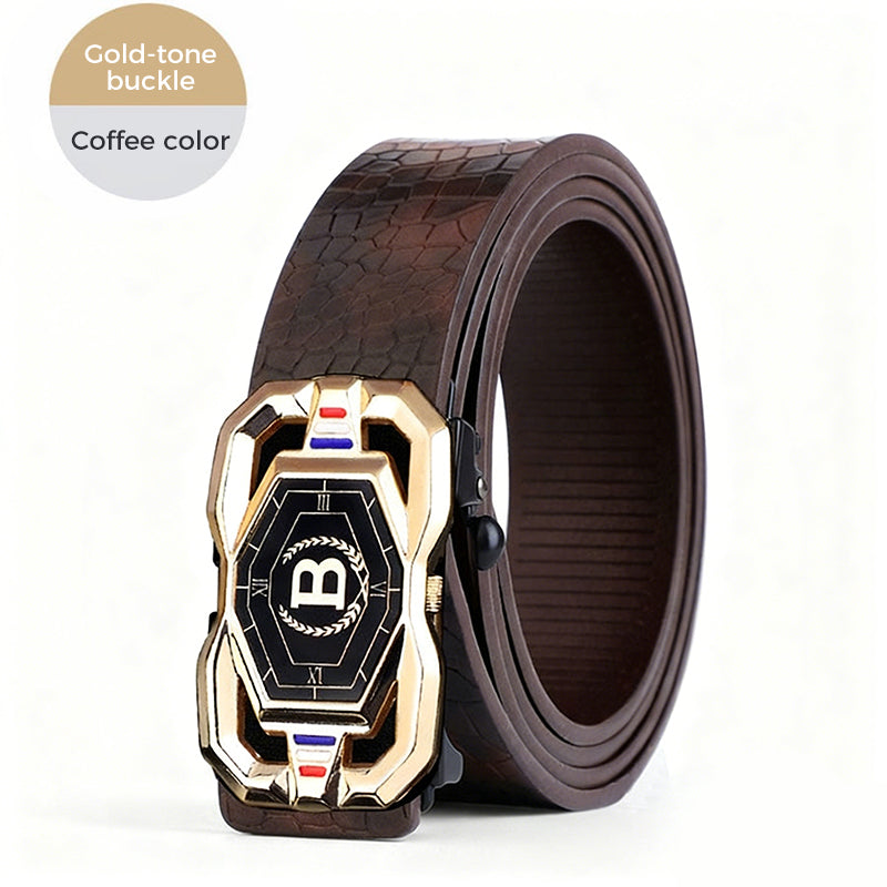 🐊 50% OFF NOW! 🎉 Men‘s Crocodile-Pattern Belt – Automatic Buckle, Genuine Leather & Versatile 👔📦