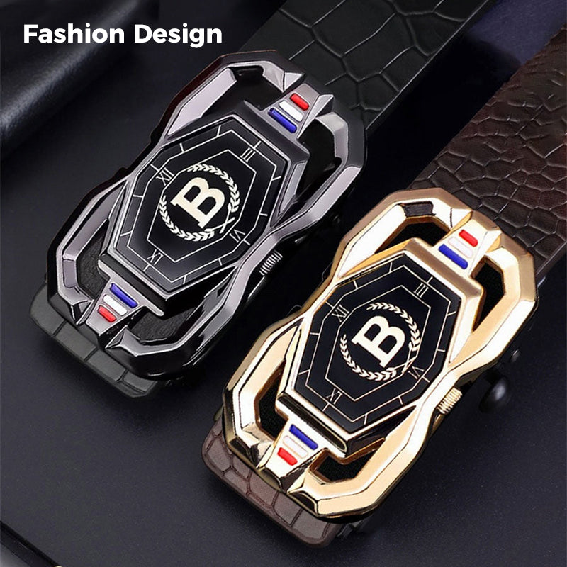 🐊 50% OFF NOW! 🎉 Men‘s Crocodile-Pattern Belt – Automatic Buckle, Genuine Leather & Versatile 👔📦