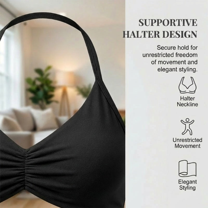 🥳2026 HOT SALE🥳💞50K+ SOLD!🥳💕 50% OFF! Halter Top & High-Waisted Shorts Set – Gentle tummy control, breathable seamless fabric. Butt‑shaping design, no roll‑down. Perfect for yoga or summer walks. 👙✨