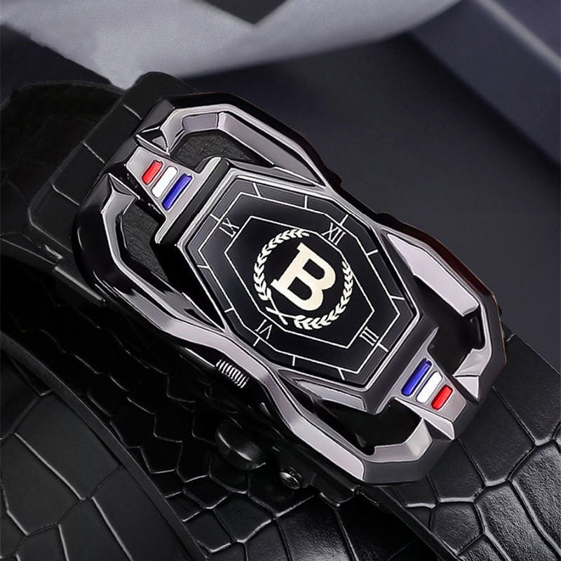 🐊 50% OFF NOW! 🎉 Men‘s Crocodile-Pattern Belt – Automatic Buckle, Genuine Leather & Versatile 👔📦