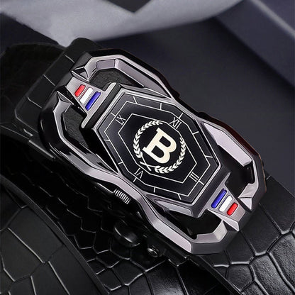 🐊 50% OFF NOW! 🎉 Men‘s Crocodile-Pattern Belt – Automatic Buckle, Genuine Leather & Versatile 👔📦