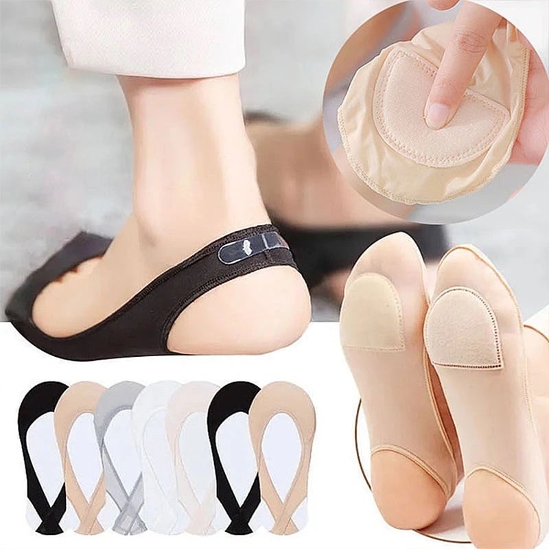 🥳2026 HOT SALE🥳💞50K+ SOLD!💥👠💨 Buy 1 Pair Get 3 Pairs FREE! Silicone Anti-Slip Invisible Socks – Cushioned sole, ice silk cooling. Stays in place, reduces foot pain. Perfect for flats or heels. 🦶✨