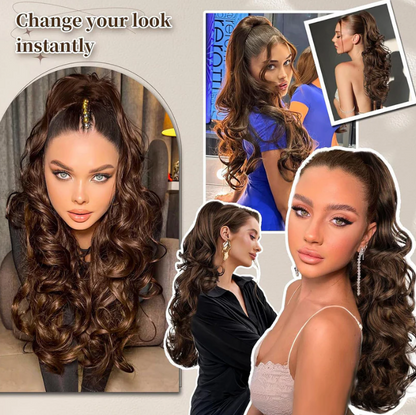 🥳2026 HOT SALE🥳💞50K+ SOLD!💜✨ 50% OFF! Clip-on Wavy Ponytail Extension – Natural big waves, tangle‑free & heat‑resistant. Instant volume in seconds! 🦚🎀