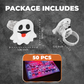 🥳2026 HOT SALE🥳💞50K+ SOLD!🎃👻 50% OFF! LED Halloween Glowing Ring – 50pcs assorted set, no repeats! Pumpkin, ghost, skull & bat shapes. Flash red & blue – perfect for trick-or-treat! 🎁✨