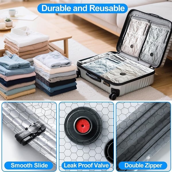 🥳2026 HOT SALE🥳💞50K+ SOLD!👵🧳 50% OFF! Cordless Vacuum Storage Set – 15 bags, 140L/min pump. Shrinks clothes, saves space. Waterproof & reusable. Holiday essential. 🎒⚡