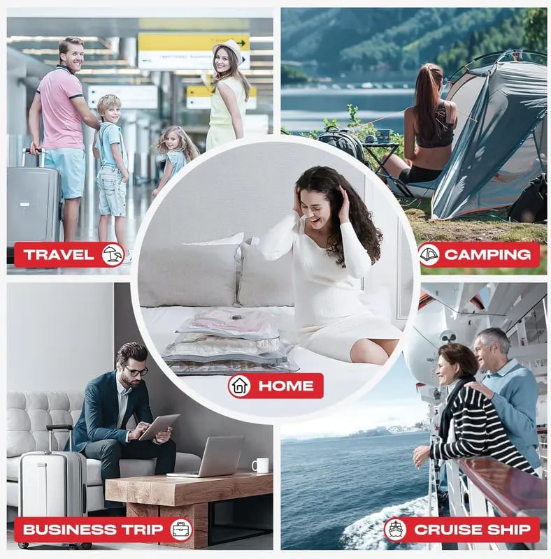 🥳2026 HOT SALE🥳💞50K+ SOLD!👵🧳 50% OFF! Cordless Vacuum Storage Set – 15 bags, 140L/min pump. Shrinks clothes, saves space. Waterproof & reusable. Holiday essential. 🎒⚡