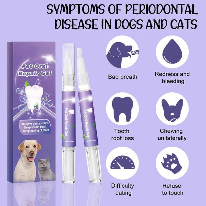 🥳2026 HOT SALE🥳💞50K+ SOLD! 🐶🦷 BUY 1 GET 1 FREE! Pet Oral Repair Gel – no brushing needed, just apply. Dissolves tartar, whitens teeth & freshens breath in days. Vet-recommended formula – your dog will love the taste! 🐱✨