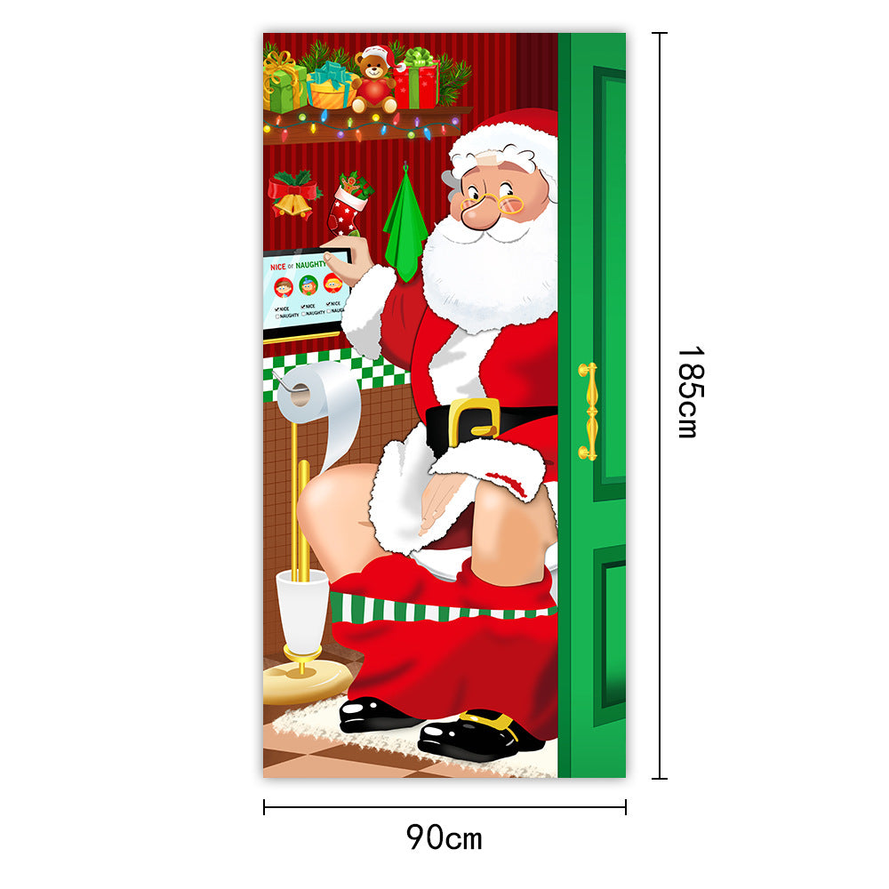 🥳2026 HOT SALE🥳💞50K+ SOLD! 🎄🚪 50% OFF! Christmas Front Door Decoration – 28-second install, washable & reusable fabric cover. Fits 35x79 inch door, indoor/outdoor. Easy holiday cheer! 🎅✨