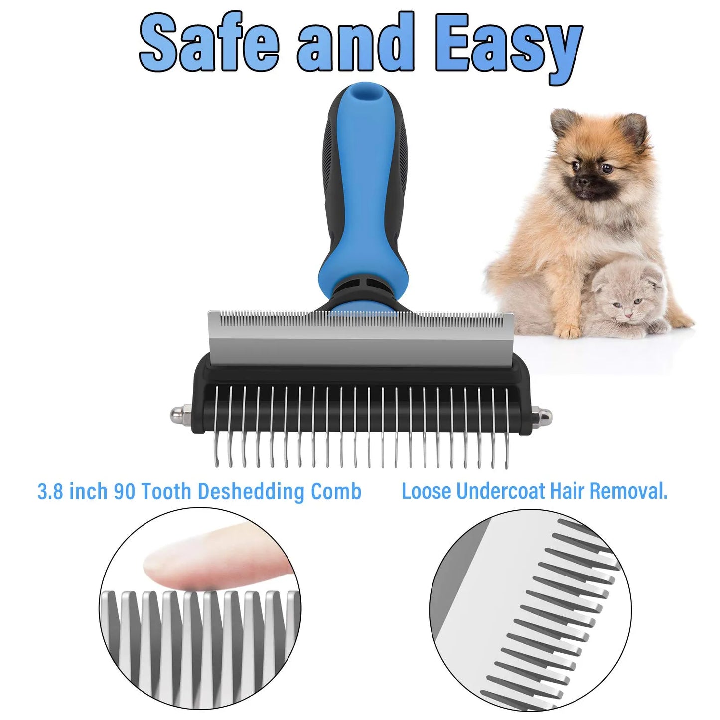 🥳2026 HOT SALE🥳💞50K+ SOLD!🔥💖 50% OFF! Gentle Deshedding Brush for Dogs & Cats – Sharp inner blades cut tangles, rounded tips protect skin. Ergonomic grip, easy to clean. Love the brush, hate the shedding. 🐈🌸