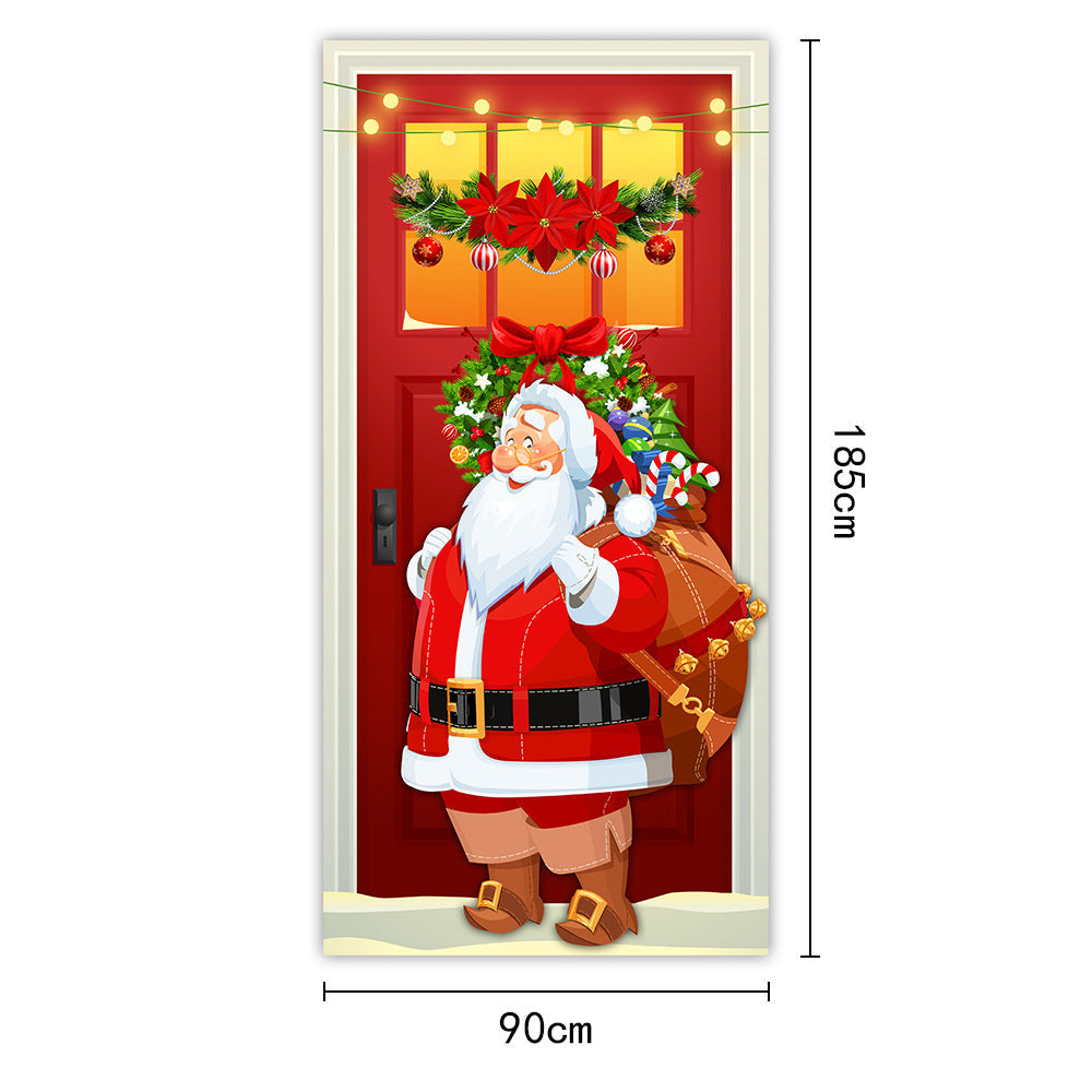 🥳2026 HOT SALE🥳💞50K+ SOLD! 🎄🚪 50% OFF! Christmas Front Door Decoration – 28-second install, washable & reusable fabric cover. Fits 35x79 inch door, indoor/outdoor. Easy holiday cheer! 🎅✨