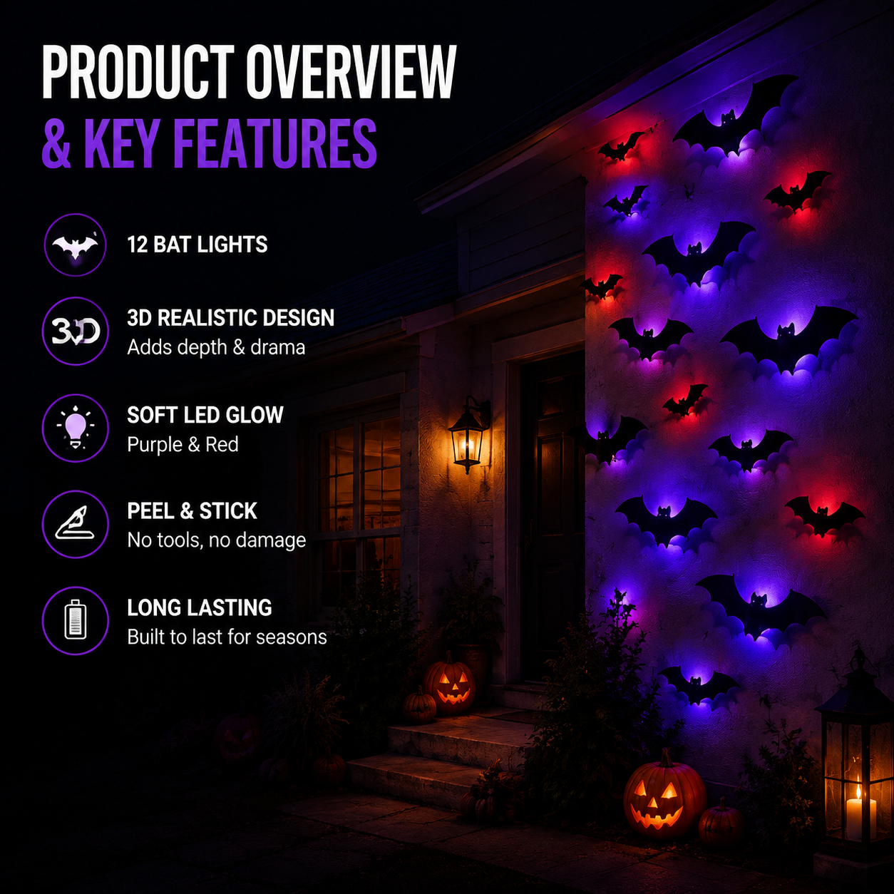 🥳2026 HOT SALE🥳💞50K+ SOLD! 🧛‍♀️🖤 50% OFF! Halloween Bat Wall Stickers – No adhesive needed, peel & stick. Remove without residue – perfect for doors, windows & walls! 🪟✅