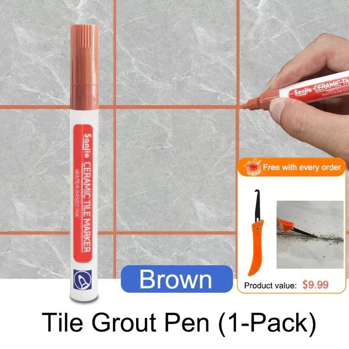 🥳2026 HOT SALE🥳💞50K+ SOLD! 🧱✨ BUY 1 GET 1 FREE! Special Price £9.99! Anti-Mould Grout Pen – covers black stains & mould instantly, waterproof seal. Restores kitchen & bathroom tiles like new! 🖌️✅