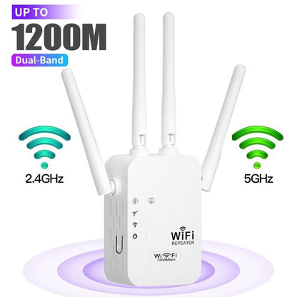 🥳2026 HOT SALE🥳💞50K+ SOLD! 📶🚀 50% OFF! 1200Mbps Dual Band WiFi Extender – 6 antennas, covers 10,000+ sq.ft & 50+ devices. No more dead zones, faster gaming & streaming! 🏡✅