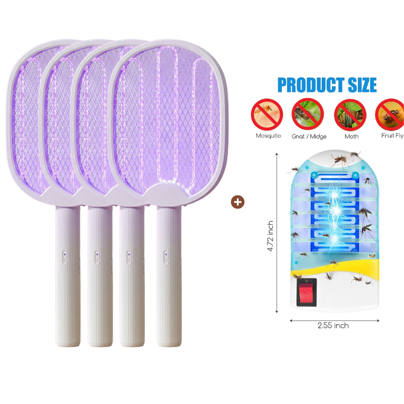 🥳2026 HOT SALE🥳💞50K+ SOLD!🦟⚡ 50% OFF! 2‑in‑1 Foldable Mosquito Swatter – Manual zap + UV auto trap. USB rechargeable, folds flat for storage. Sleep bite‑free tonight! 🌙✨