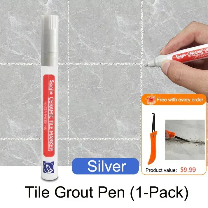🥳2026 HOT SALE🥳💞50K+ SOLD! 🧱✨ BUY 1 GET 1 FREE! Special Price £9.99! Anti-Mould Grout Pen – covers black stains & mould instantly, waterproof seal. Restores kitchen & bathroom tiles like new! 🖌️✅