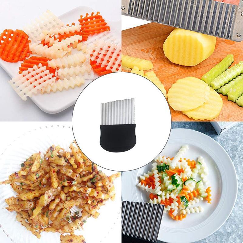 🥳2026 HOT SALE🥳💞50K+ SOLD! 🔥🥔 BUY 2 GET 1 FREE! Wave Potato Cutter – Stainless steel blade, crinkle & waffle cuts. No batteries needed – perfect for chips, veggies & garnishes! 🔪✨
