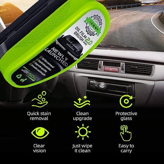 🥳2026 HOT SALE🥳💞50K+ SOLD!🚗✨ BUY 2 GET 1 FREE! Car Oil Film Removal Brush – No more wiper blur! Removes stubborn road grime & oily film. DIY clean windscreen – save on costly auto detailing! 🧼💨