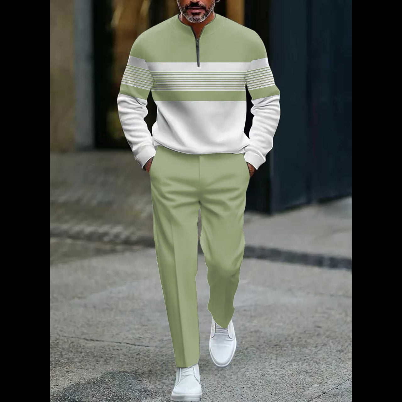 🥳2026 HOT SALE🥳💞50K+ SOLD!🌧️⏰ 50% OFF! Men's Casual 2-Piece Set – Your go-to for casual days! Soft fleece lining, easy pull-on pants. Street style meets everyday comfort. Perfect for unpredictable British weather. 👖👕