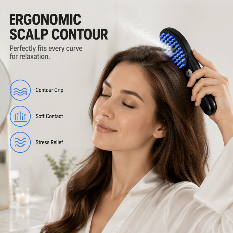 🥳2026 HOT SALE🥳💞50K+ SOLD! 💆‍♀️💡 50% OFF! #1 Viral LED Hair Brush – 4-in-1: red light stimulates follicles, blue light soothes scalp, massage boosts circulation & essential oils nourish. Just 10 mins a day – see results in 30 days! 🌿✨