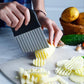 🥳2026 HOT SALE🥳💞50K+ SOLD! 🔥🥔 BUY 2 GET 1 FREE! Wave Potato Cutter – Stainless steel blade, crinkle & waffle cuts. No batteries needed – perfect for chips, veggies & garnishes! 🔪✨