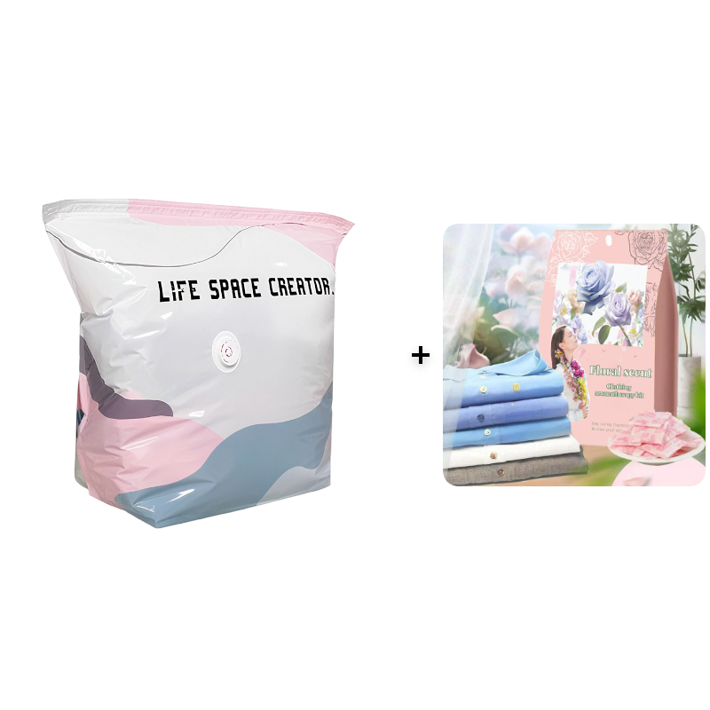 🥳2026 HOT SALE🥳💞50K+ SOLD!🧳💨 50% OFF! No‑Pump Vacuum Storage Bags – Press & seal, no pump needed. Saves 80% space, keeps clothes dry & dust‑free. Perfect for bulky bedding & off‑season gear. 🛏️🗄️