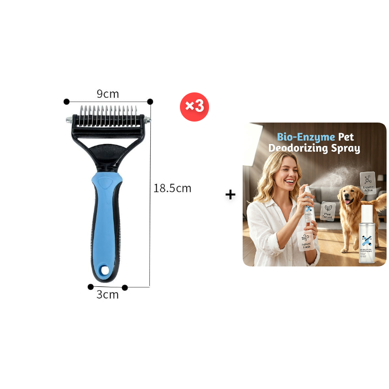 🥳2026 HOT SALE🥳💞50K+ SOLD!🔥💖 50% OFF! Gentle Deshedding Brush for Dogs & Cats – Sharp inner blades cut tangles, rounded tips protect skin. Ergonomic grip, easy to clean. Love the brush, hate the shedding. 🐈🌸