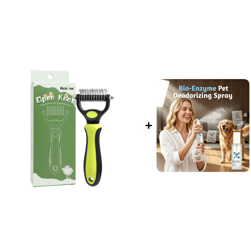 🥳2026 HOT SALE🥳💞50K+ SOLD!🔥💖 50% OFF! Gentle Deshedding Brush for Dogs & Cats – Sharp inner blades cut tangles, rounded tips protect skin. Ergonomic grip, easy to clean. Love the brush, hate the shedding. 🐈🌸