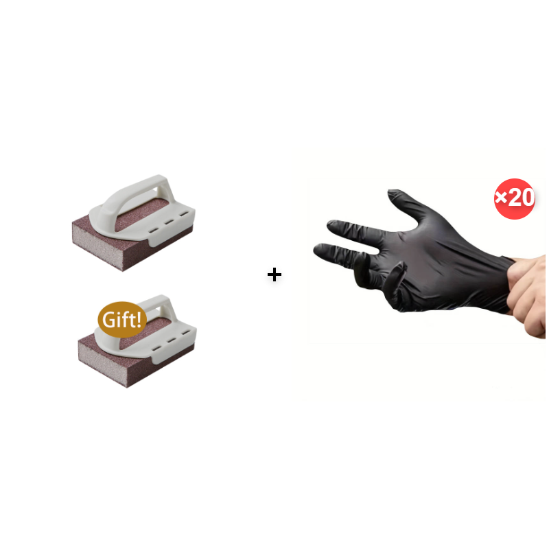 🥳2026 HOT SALE🥳💞50K+ SOLD!🧽🔥 50% OFF! Emery Sponge Scrubber – Removes burnt grease & rust instantly. Flexible & durable, ergonomic handle. A heavy-duty cleaning essential. 🍳✨