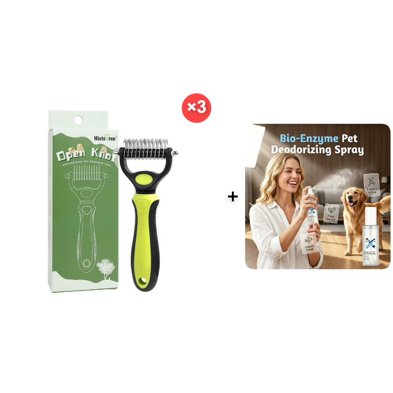 🥳2026 HOT SALE🥳💞50K+ SOLD!🔥💖 50% OFF! Gentle Deshedding Brush for Dogs & Cats – Sharp inner blades cut tangles, rounded tips protect skin. Ergonomic grip, easy to clean. Love the brush, hate the shedding. 🐈🌸